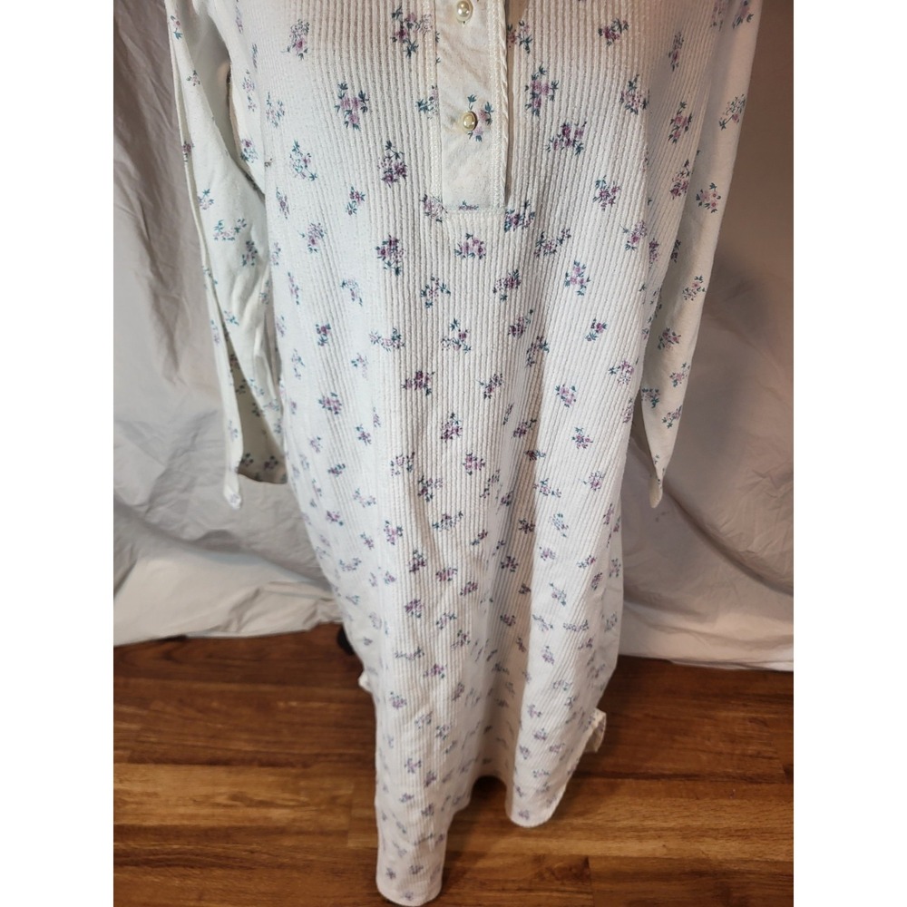 Vintage French Laundry USA White Floral L/S Nightgown Size S - Picture 5 of 7